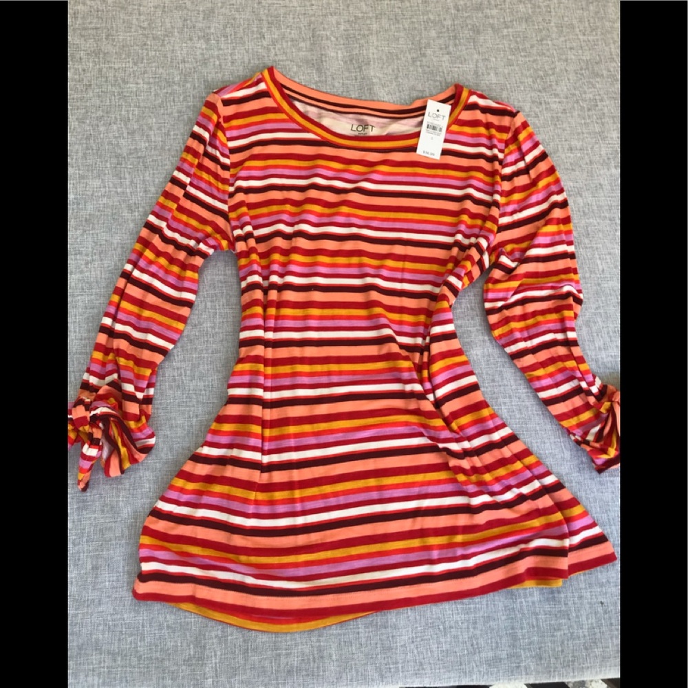 Loft long sleeve stripe T shirt size Small